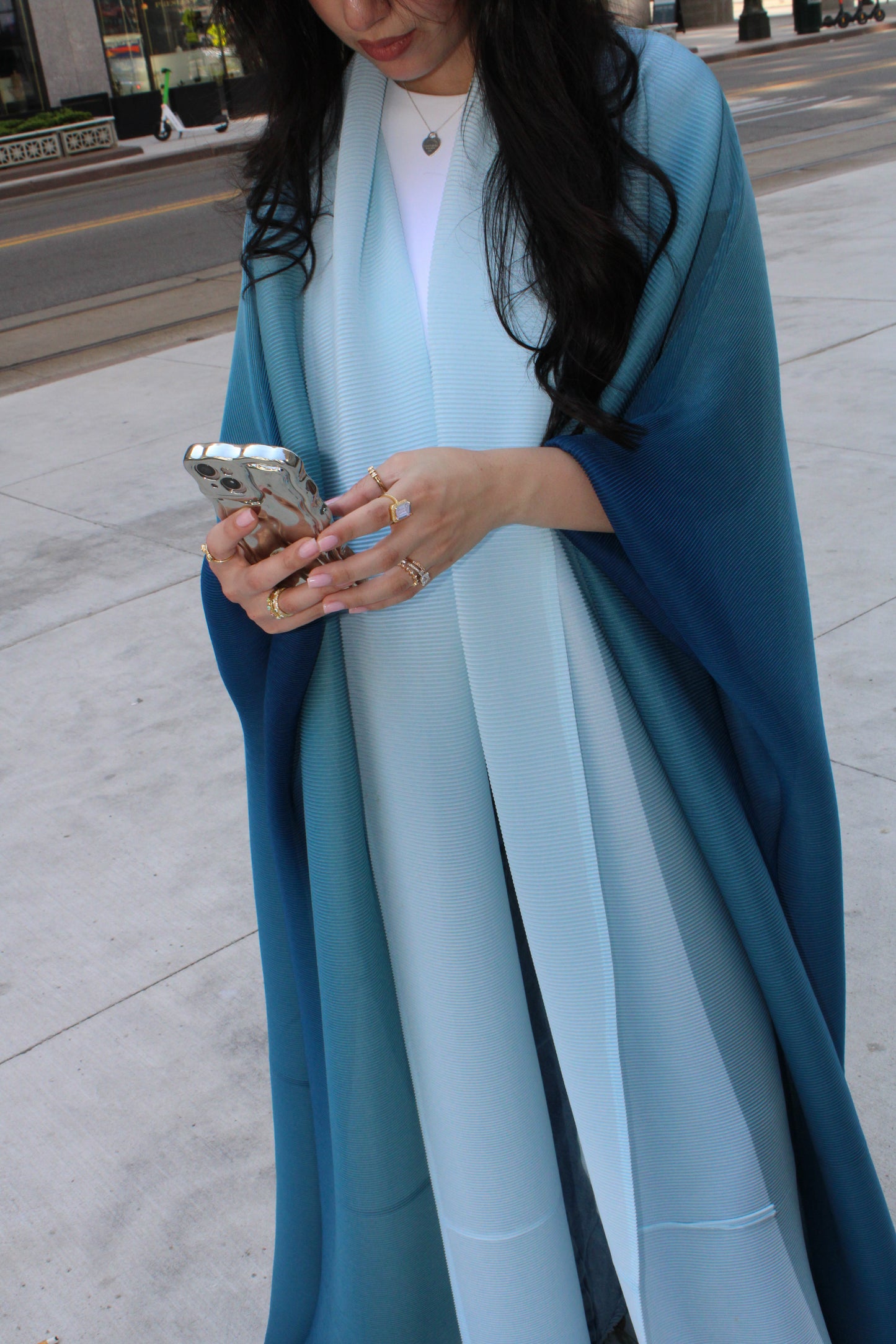 DUBAI ABAYA- Island Blue